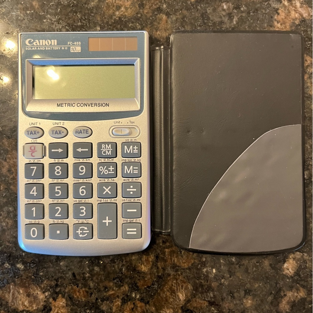 Canon fc-45s metric conversion vintage calculator